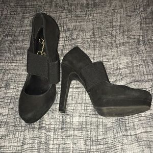 Jessica simpson black suede pumps